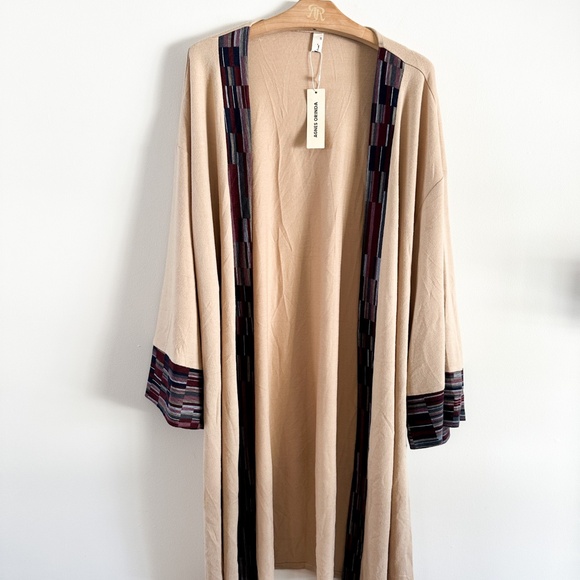 NWT - Agnes Orinda Boho Knitted Long Kimono Open Front Cardigan - 2X - Picture 2 of 8